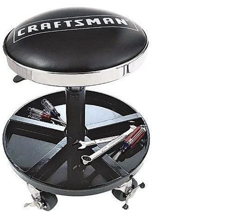 Craftsman Adjustable Rolling Mechanics Seat Stool & Tool Tray ... | Craftsman tools, Garage work ...