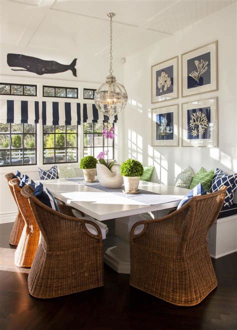 Nautical Inspired Beach House Dining | Coastal dining room, Coastal style living room, Nautical ...