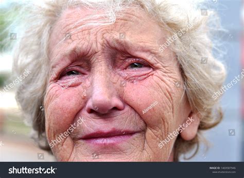 Old Woman Crying Frantically Tears Eyes Stock Photo 1469587946 | Shutterstock