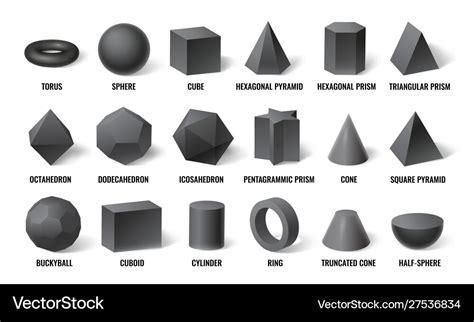 Realistic 3d basic shapes sphere shape Royalty Free Vector