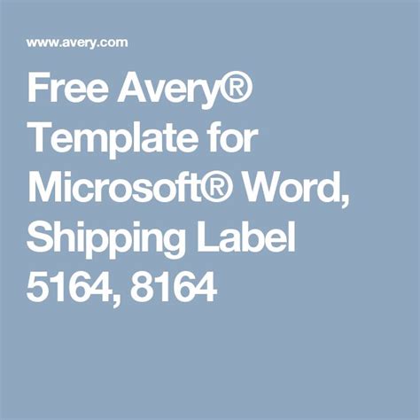 Avery 5164 Free Template