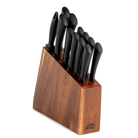 Thyme & Table Knife Set, 13-Piece Kitchen Slim Block Stainless Steel Knife Set - Walmart.com ...