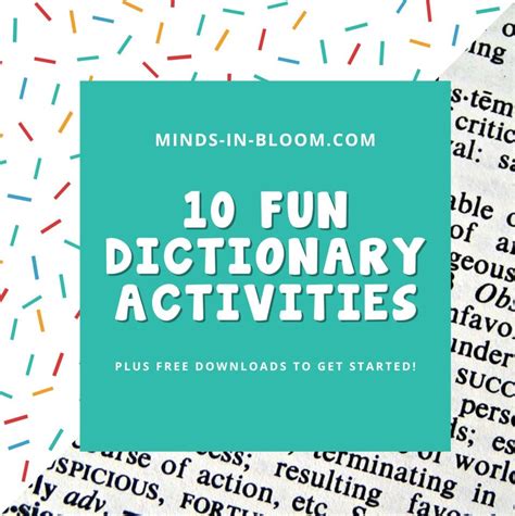 10 FUN Activities for Dictionary Skills - Minds in Bloom