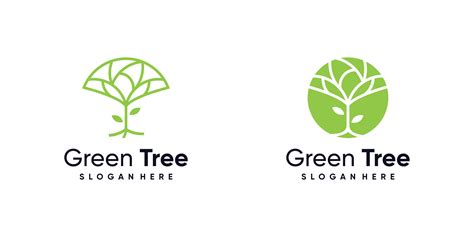 Green tree logo vector design illustration with modern creative concept 35916234 Vector Art at ...