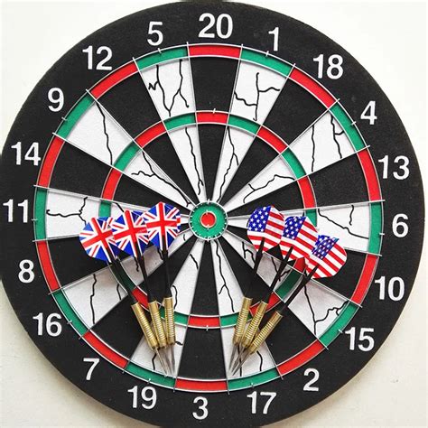 15 inch Darts Boards with 6 pcs needle darts Plate Double sided ...