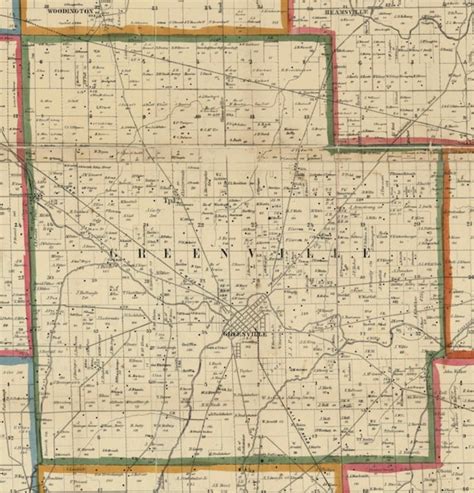 Darke County Ohio 1857 Wall Map Reprint with Homeowner by Oldmap