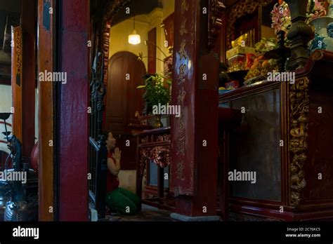 Interior Temple at Hoan Kiem lake Stock Photo - Alamy