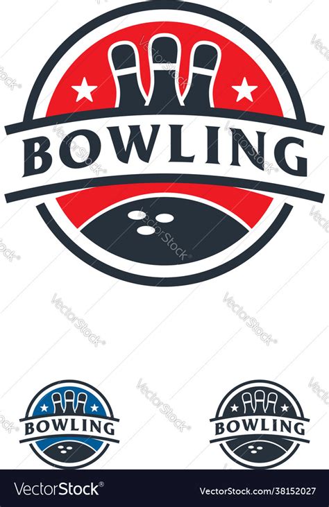 Professional bowling team logo sport badge Vector Image