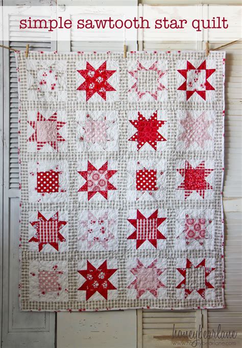 Simple Sawtooth Star Quilt Pattern - Honeybear Lane