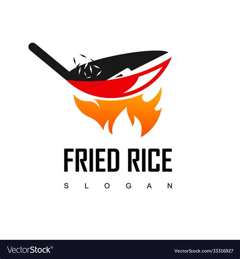 Fried rice restaurant logo Royalty Free Vector Image