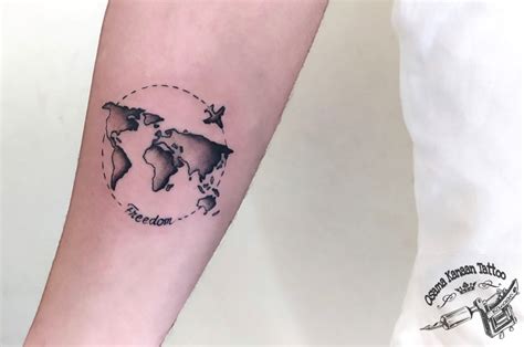 World Outline Tattoo