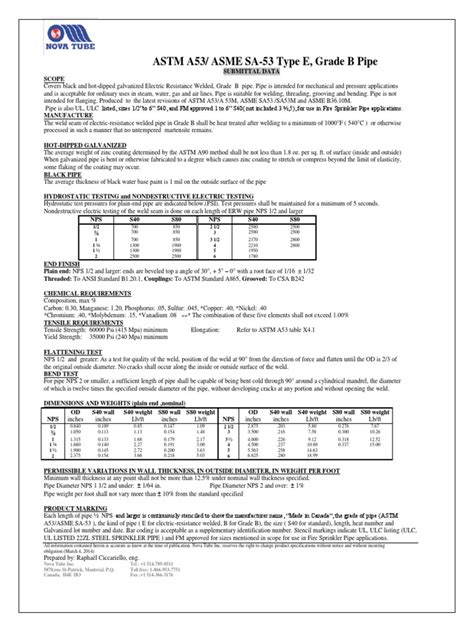 ASTM A53 Grade B PDF | PDF | Pipe (Fluid Conveyance) | Mechanical Engineering