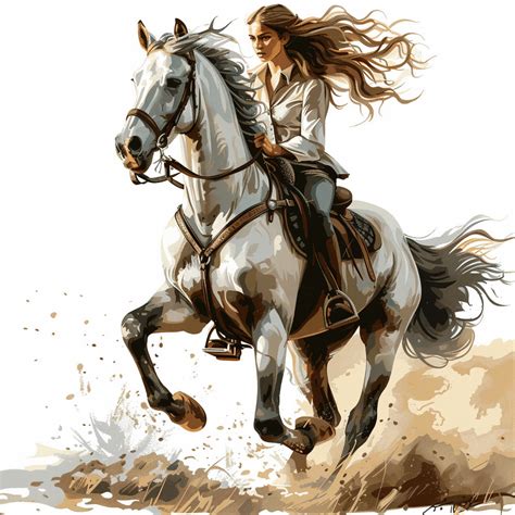 Girl Riding Horse Vector Art By (Midjourney AI) :: Behance