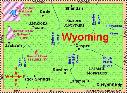 Wyoming Capital Map