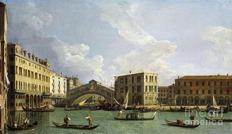 View Of The Rialto Bridge, From The North, C.1734-35 Painting by ...