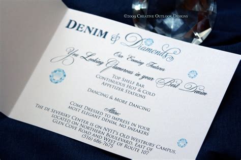 Creative Outlook Designs: Denim and Diamonds Theme Invitation | Denim and diamonds, Wedding ...
