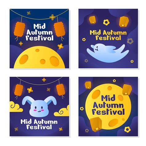 Mid Autumn Festival Card Set 2833486 Vector Art at Vecteezy