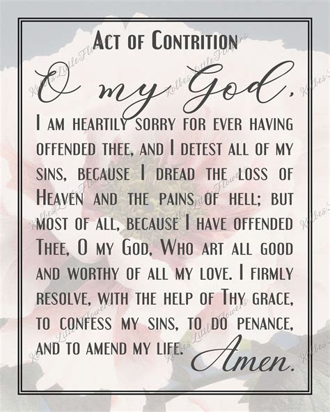 Printable Act Of Contrition