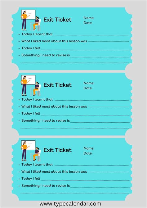 Free Printable Exit Ticket Templates [PDF, Word] Examples