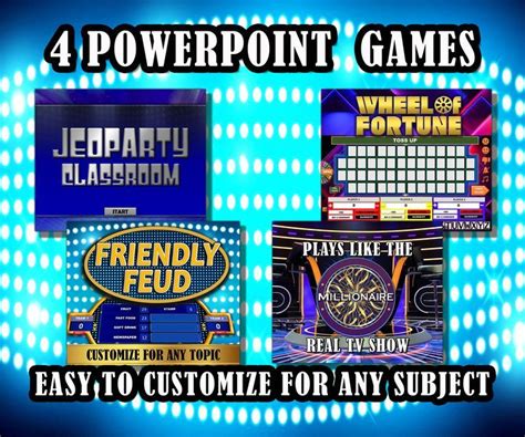 Games PowerPoint Template - Family Feud, Jeopardy, Millionaire, Wheel | Powerpoint games, Family ...