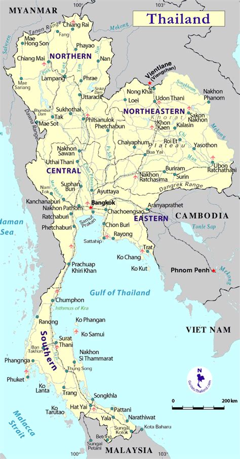 Tourist Map Of Thailand