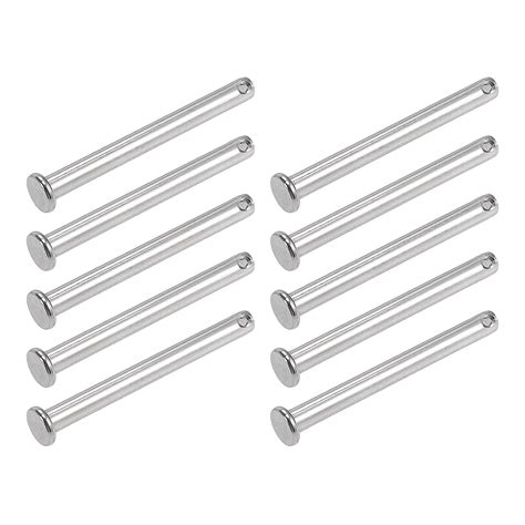 METALLIXITY Clevis Pins (6mmx60mm) 10Pcs, Single Hole Flat Head 304 Stainless Steel Fastener Pin ...