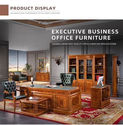 Luxury premium 0827 Wood Classic Executive office furniture Desk ...