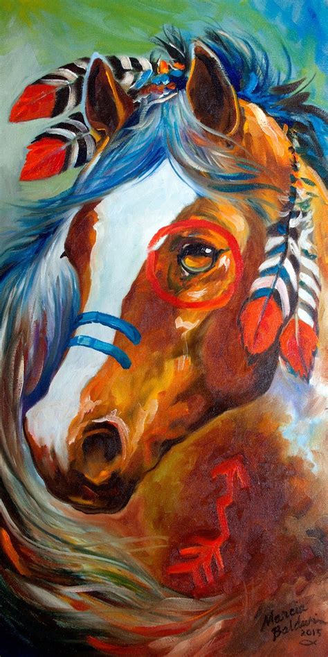 INDIAN WAR HORSE ~ BLAZE an original oil painting by Marcia Baldwin Native American Horses ...