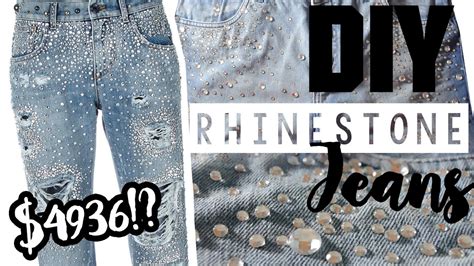 DIY RHINESTONE JEANS - YouTube