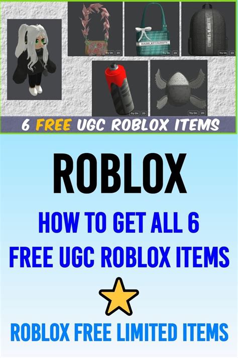 HOW TO GET ALL 6 FREE UGC ROBLOX ITEMS ⭐ Roblox Free Limited Items | Roblox, Free, Gift card ...