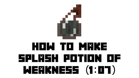 Minecraft Survival: How to Make Splash Potion of Weakness (1:07) - YouTube