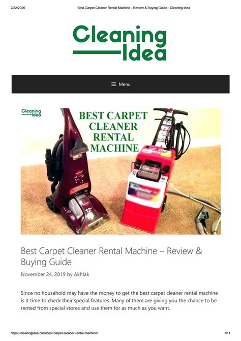 Best Carpet Cleaner Rental Machine – Review & Buying Guide by ...