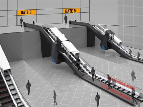 This futuristic airport-escalator can perform your security check as you stand on it - Yanko Design