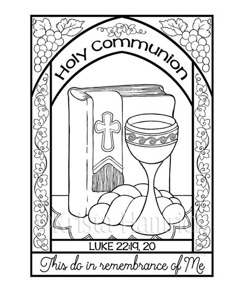 Holy Communion Coloring Page in Two Sizes: 8.5X11, Bible Journaling Tip-in 6X8 - Etsy