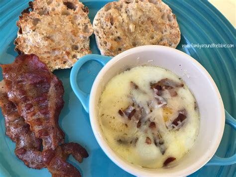 Coddled Eggs with Bacon and Cheddar • Family Around the Table