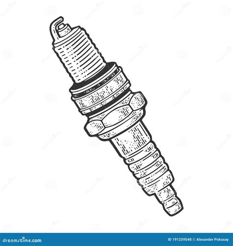 Spark Plug Sketch Vector Illustration Stock Vector - Illustration of ...