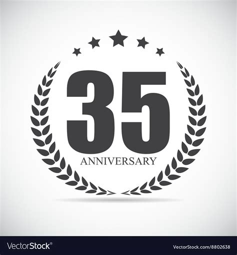 Template logo 35 years anniversary Royalty Free Vector Image