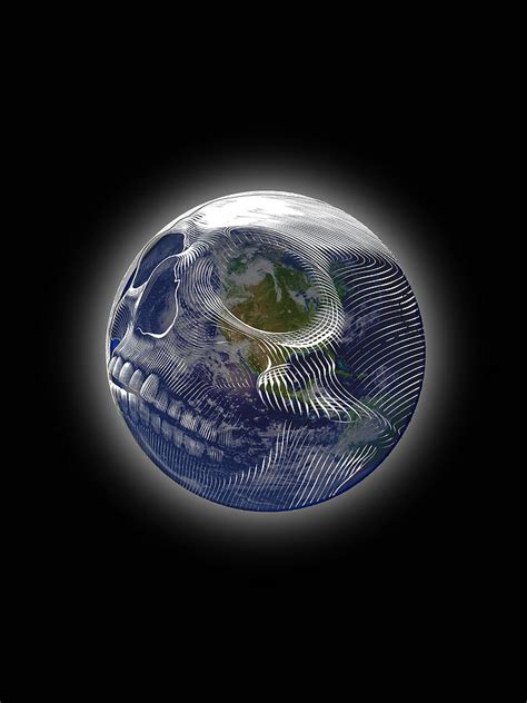 Rubino Earth Planet Skull Painting by Tony Rubino - Pixels