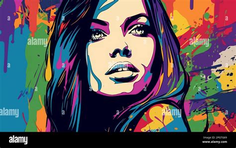 Woman, graffiti street art fashion. Vector graphic, beautiful, strong, lady spray painted. Paint ...