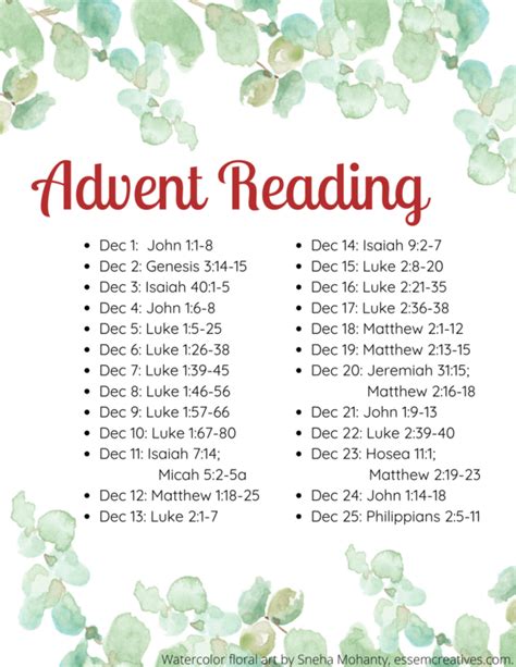 Advent Bible Reading Calendar - We Who Thirst