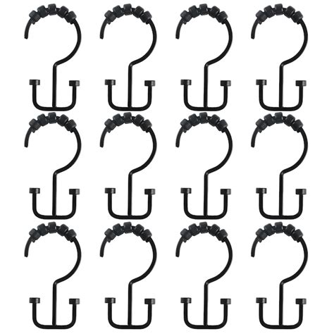 Utopia Alley Black Iron Double Shower Curtain Hooks (12-Pack) HK1BK at ...