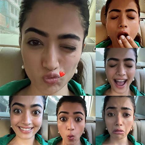 Many emoji faces of National crush Rashmika