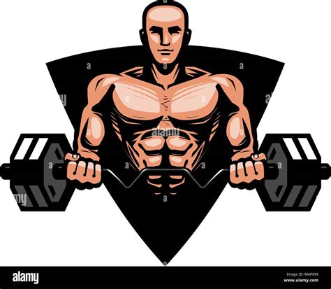 Gym, bodybuilding, fitness logo or label. Muscular man or bodybuilder ...