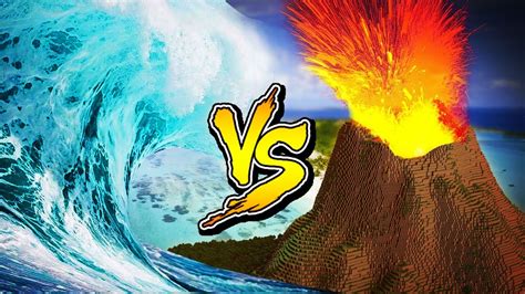 Minecraft TSUNAMI VOLCANO BASE CHALLENGE (Volcano Vs Tsunami) - YouTube