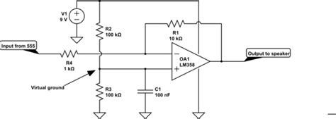 operational amplifier - Simple single-supply op amp virtual ground ...