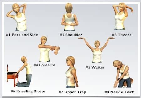 Illustrated stretching exercises with unique, lifelike figures