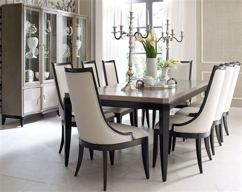 Symphony Platinum & Black Tie Extendable Rectangular Dining Table from ...