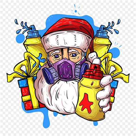 Graffiti Spray White Transparent, Spray Paint Graffiti Santa, Santa ...