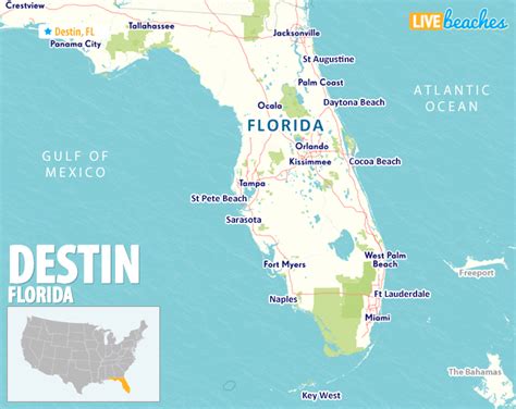 Map Of Florida Destin Beach - Viole Jesselyn