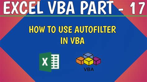 How do I use AutoFilter in VBA? - YouTube